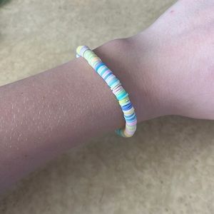 Pastel clay bead adjustable bracelet handmaid